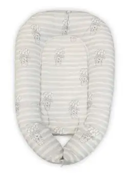 Baby Nest 3 in 1, Lorelli, 110 x 70 x 15 cm, husa bumbac ranforce, Grey Striped