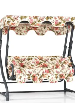 Balansoar de gradina cu 2 locuri Morus, Verde/Alb/Bej/Albastru , 170 x 165 x 110