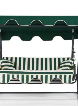 Balansoar de gradina cu 3 locuri Bazin, Verde, 200 x 165 x 110 cm