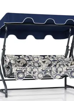 Balansoar de gradina cu 3 locuri Maramures, Albastru, 200 x 165 x 110 cm