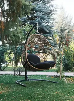 Balansoar de Gradina cu un singur loc Naso, Negru, 110 X 196 X 110 Cm