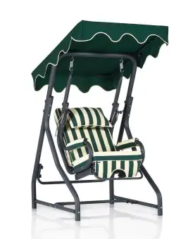 Balansoar de gradina verde din metal Camellia – Floriane Garden , Bej 100 x 165 x 110 cm