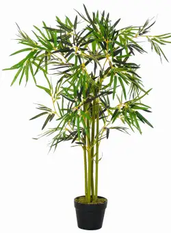 Bambus Artificial in Ghiveci Outsunny, Verde, Inaltime 120cm, Verde | Aosom RO