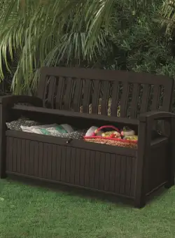 Banca cu lada depozitare maro Keter Patio