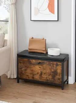 Banca De Pantofi, Vintage Maro Si Negru, 80 Cm