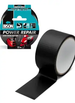 Banda adeziva intarita cu material BISON Power Repair - neagra - 10 m