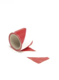 Banda pentru semnalizare cu rosu si alb Perel 1187-100 100m x 80mm