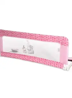 Bariera protectie pat Lorelli, Safety Night, reglabila, husa detasabila, cadru metalic invelit in material moale, 118 x 44 cm, Mellow Rose Fellows