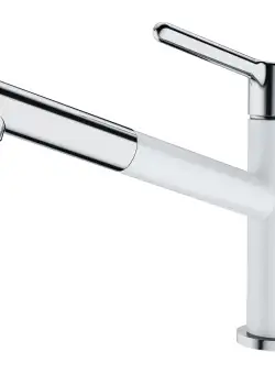 Baterie bucatarie Franke Orbit cu pipa extractibila crom-bianco