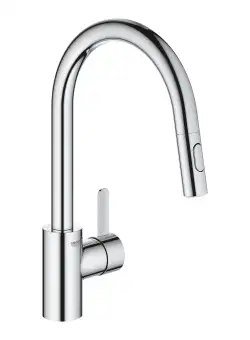 Baterie bucatarie Grohe Eurosmart Cosmopolitan cu dus extractibil dual spray pipa C crom
