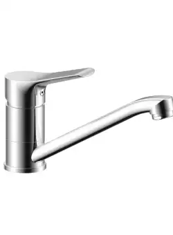 Baterie Bucatarie Sanobi Lotus, pipa medie, Argintiu, cartus ceramic D 35 mm