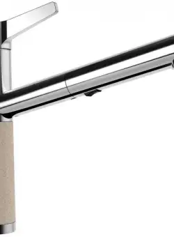 Baterie bucatarie Schock SC-510 Cristalite Sabbia cu dus extractibil, 2 tipuri de jet, aspect granit, cartus ceramic, nisip