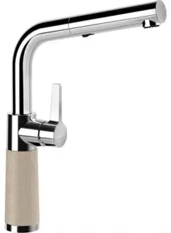 Baterie bucatarie Schock SC-540 Cristalite Sabbia cu dus extractibil, 2 tipuri de jet, aspect granit, cartus ceramic, nisip