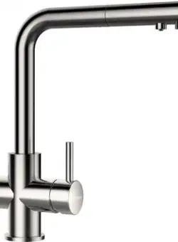 Baterie bucatarie Schock Vitus Inox Periat cu dus extractibil, 3 cai, cartus ceramic