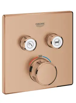 Baterie cada - dus termostatata Grohe Grohtherm SmartControl cu 2 functii montaj incastrat necesita corp ingropat brushed warm sunset