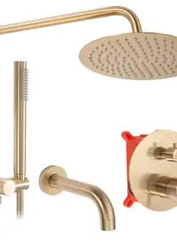 Baterie de dus incastrata Lungo auriu periat