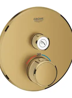 Baterie dus termostatata Grohe Grohtherm SmartControl cu 1 functie montaj incastrat necesita corp ingropat brushed cool sunrise