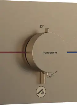 Baterie dus termostatata Hansgrohe ShowerSelect Comfort E cu montaj incastrat necesita corp ingropat bronz periat