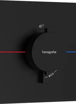 Baterie dus termostatata Hansgrohe ShowerSelect Comfort E cu montaj incastrat necesita corp ingropat negru mat