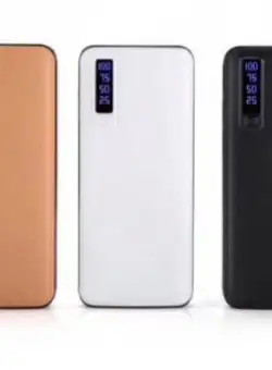 Baterie Externa 20000 mAh, 3 Porturi USB, Lanterna, Negru