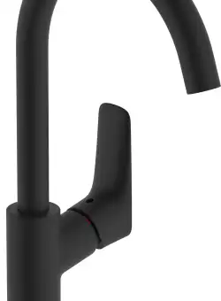 Baterie lavoar Hansgrohe Logis 210 cu pipa inalta pivotanta ventil pop-up negru mat