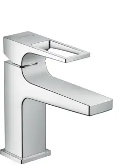 Baterie lavoar Hansgrohe Metropol 100 ventil push-open cu levier decupat pipa 127 mm