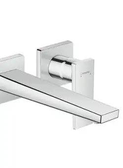 Baterie lavoar Hansgrohe Metropol de perete pipa 225mm fara ventil necesita corp incastrat crom