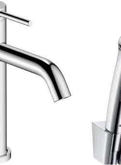 Baterie lavoar Hansgrohe Tecturis S 110 EcoSmart+ cu dus tip bideu pentru igiena intima fara ventil crom