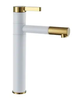 Baterie Smart alb mat gold inalta – H 29,5 cm