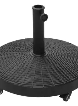 Baza pentru Umbrela de Soare Outsunny de 38mm-48mm, Rasina si Otel, Negru ∅52 x 41cm | Aosom RO