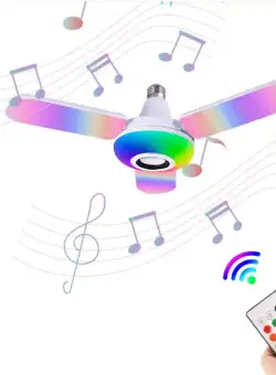 Bec cu 4 brate cu lumina multicolora, cu functie muzicala prin bluetooth, telecomanda inclusa