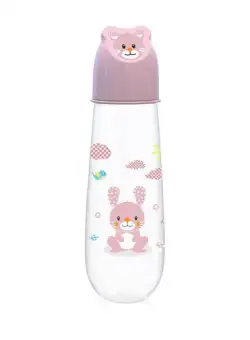 Biberon Animals Lorelli, 250 ml, capac decorat, 0 luni+, Blush Pink