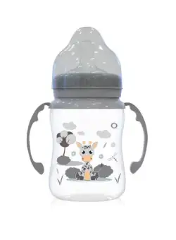 Biberon cu 2 manere Lorelli, 0 luni+, 250 ml, Ice Grey