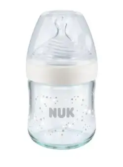 Biberon Nuk Nature Sense Sticla 120 ml Control Temperatura Tetina Silicon S 0-6 luni Alb