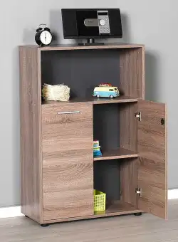 Biblioteca Adore New York, 2 usi cu cheie, 3 rafturi, 72 x 110 x 34 cm