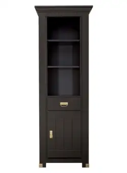 Biblioteca cu 1 usa si 1 sertar Saint Tropez Negru, Vopsit, 68.8 Cm