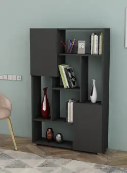 Biblioteca De Wills 2 Usi cu 6 Rafturi, 90 X 141 X 24 Cm