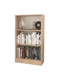 Biblioteca Flint, 2 Polite, Stejar Sonoma, 70 x 32 x 122 cm