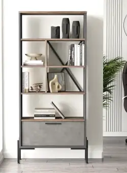 Biblioteca Kesmekes 5 rafturi, 76 x 161 x 45 cm