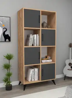 Biblioteca Namyel cu 4 Usi si 4 Rafturi, 72 x 155 x 35 cm
