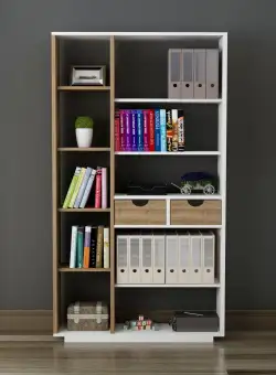 Biblioteca Socrates 10 Rafturi si 2 Usi , Alb, 80 x 189 x 25 cm