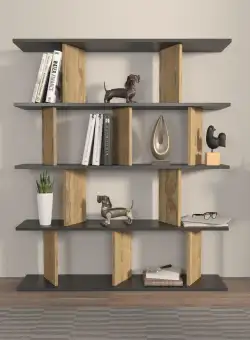 Biblioteca Tipi cu 5 Rafturi, 120 X 141 X 25 Cm