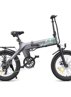 Bicicleta electrica pliabila Ulzomo Ridge 20 E-bike, 250W, 36V 15.6Ah, autonomie 60km, viteza maxima 25km/h, Grey, 20''