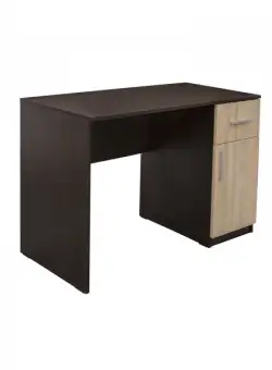 Birou 110 ALMA, cu usa si sertar, sonoma inchis + sonoma deschis, 110x50x75 cm