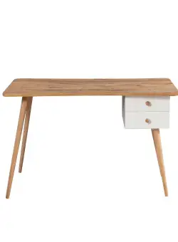 Birou Albina, Pin Stejar - Alb, 120 x 77 x 60 cm