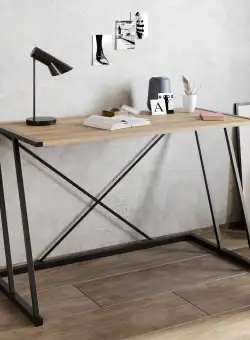 Birou Anemon cu picioare metalice, 120 x 75 x 75 cm