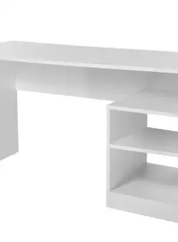 Birou Demir cu rafturi , Alb, 120 x 74 x 50 cm