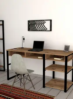 Birou Emro, Nuc/Negru, 150 x 76 x 59 cm