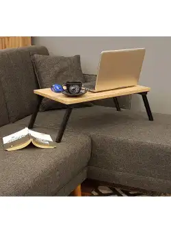 Birou Laptop Pliabile Atlantis, Stejar, 60 x 25 x 35 cm