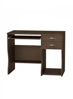 Birou PC SKM-7, cu suport glisant pentru tastatura, 2 sertare, rafturi depozitare, wenge, 100x55x77 cm